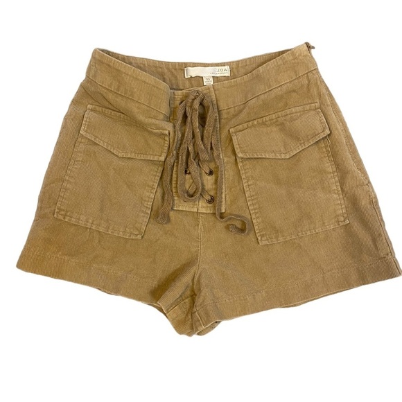 🌷JOA high rise corset‎ front corduroy shorts XS - Picture 1 of 13